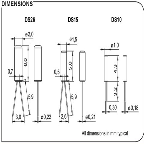 瑞士微晶晶振,石英晶振,DS26晶振