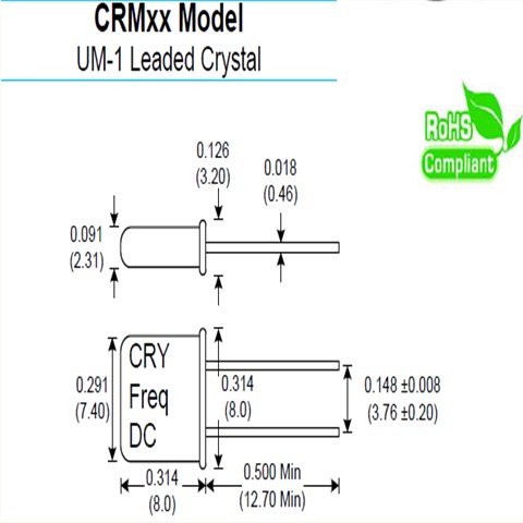 Crystek晶振,石英晶振,CRMxx晶振,插件晶振