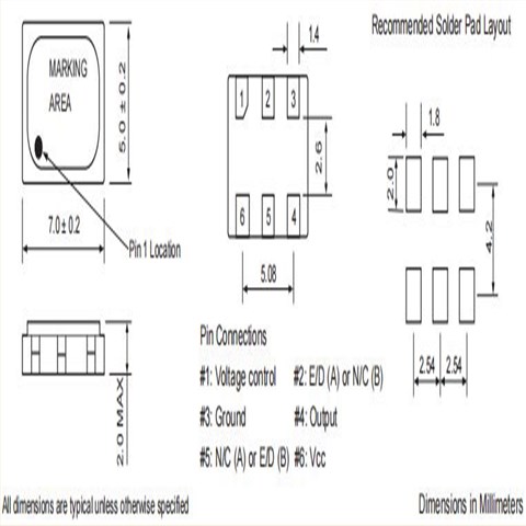 富通晶振,VC75A-48M000-ABB3,7050mm壓控晶振,6G基站晶振