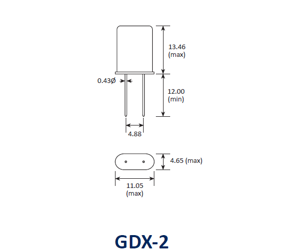 扁殼型二腳插件晶振,±50ppm高精度DIP晶體,GDX-2晶振