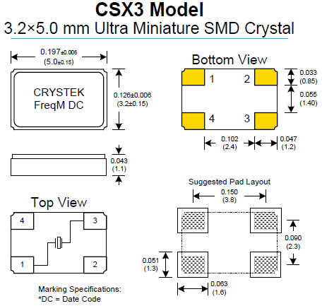 進(jìn)口薄型石英晶體,5032智能導(dǎo)航儀晶振,CSX3晶振