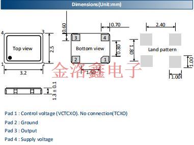 艾西迪晶振,TCSW32石英振蕩器,TC322600MBXNBXXZL-PF[26MHz]晶振