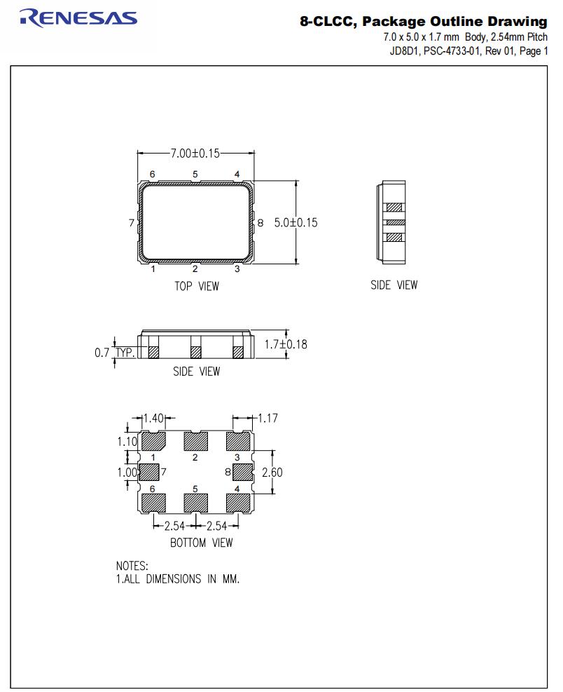 瑞薩可編程晶振,XPL736100.000000I,7050mm晶振,6G通信設(shè)備晶振